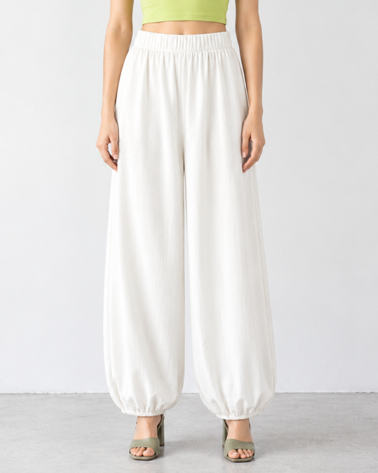 100% Linen Balloon Pants – Off-White
