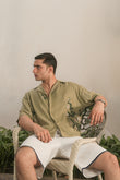 Hand Embroidered Resort Shirt – Sage Green