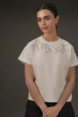 Botanical Cutwork Top White