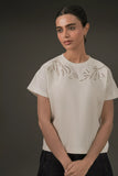 Botanical Cutwork Top White