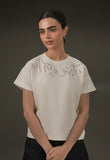 Botanical Cutwork Top – White