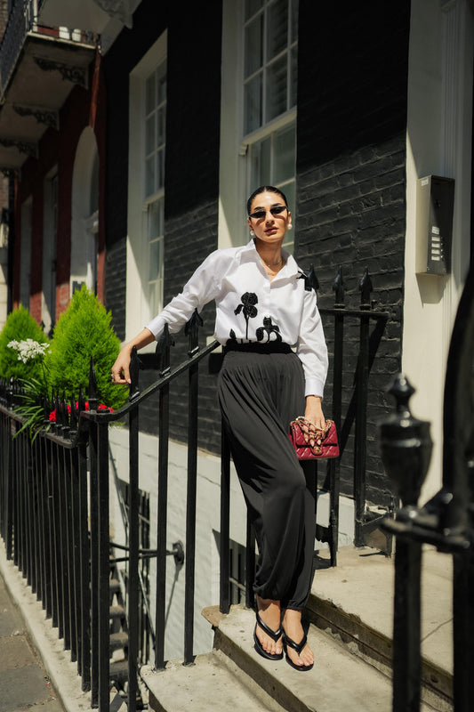 High- Waisted Pleated Balloon Pants
