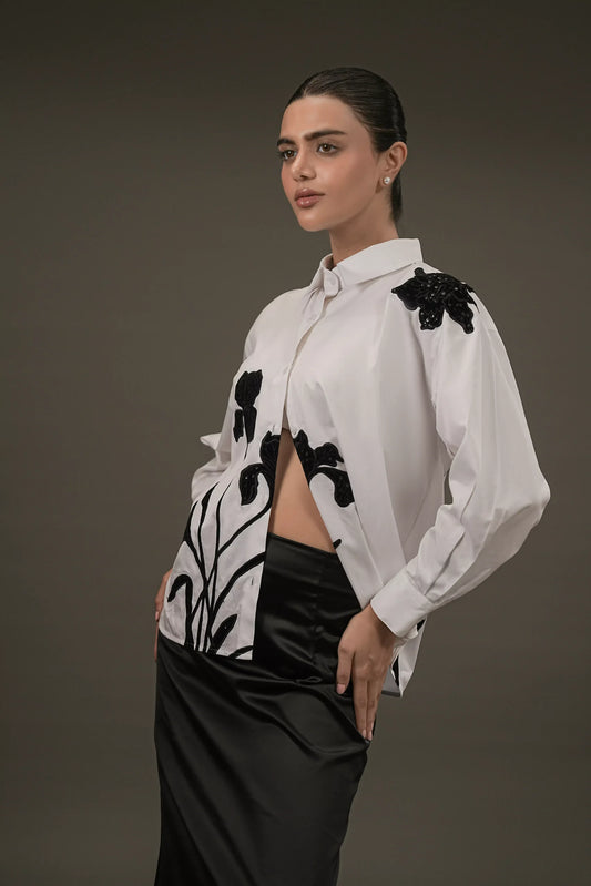 Statement Floral Applique Shirt