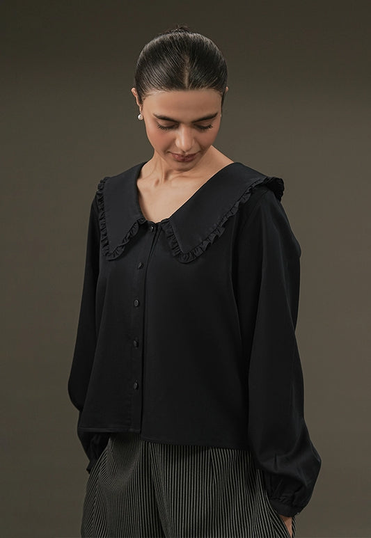 Ruffle Collar Top