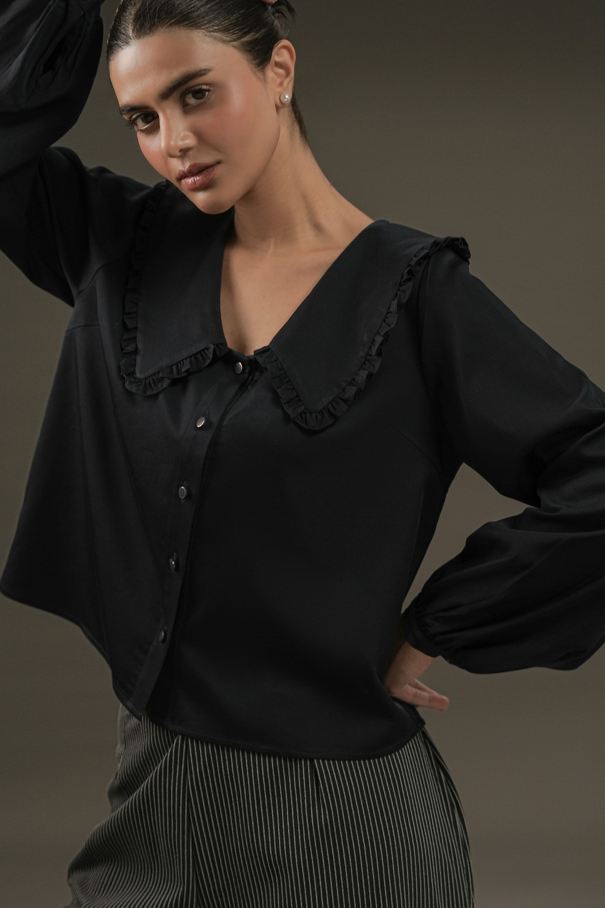 Ruffle Collar Top