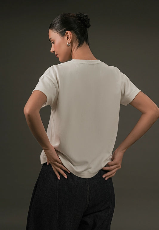 Botanical Cutwork Top – White
