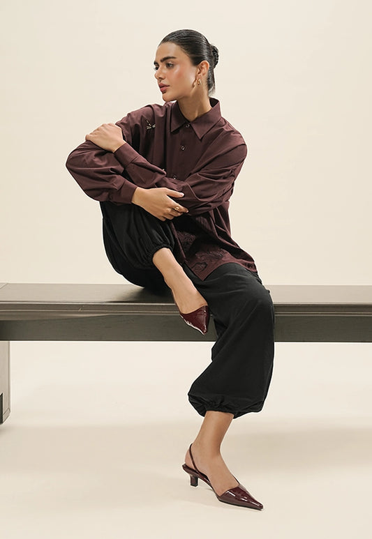 100% Linen Balloon Pants – Black