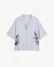 Hand Embroidered Resort Shirt – Ice Blue