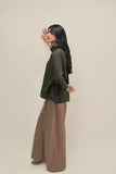 Hand Embroidered Scenic Shirt – Olive Green