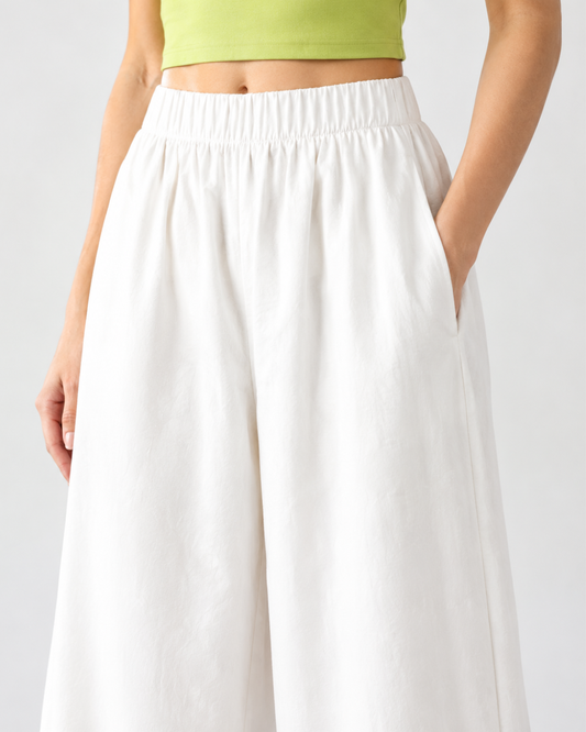 100% Linen Balloon Pants – Off-White