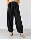 100% Linen Balloon Pants – Black