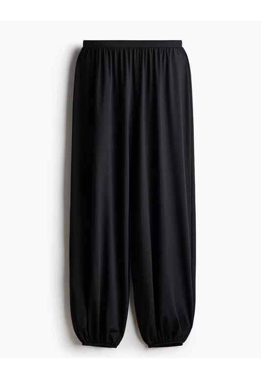 100% Linen Balloon Pants – Black