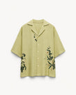 Hand Embroidered Resort Shirt – Pistachio khaki
