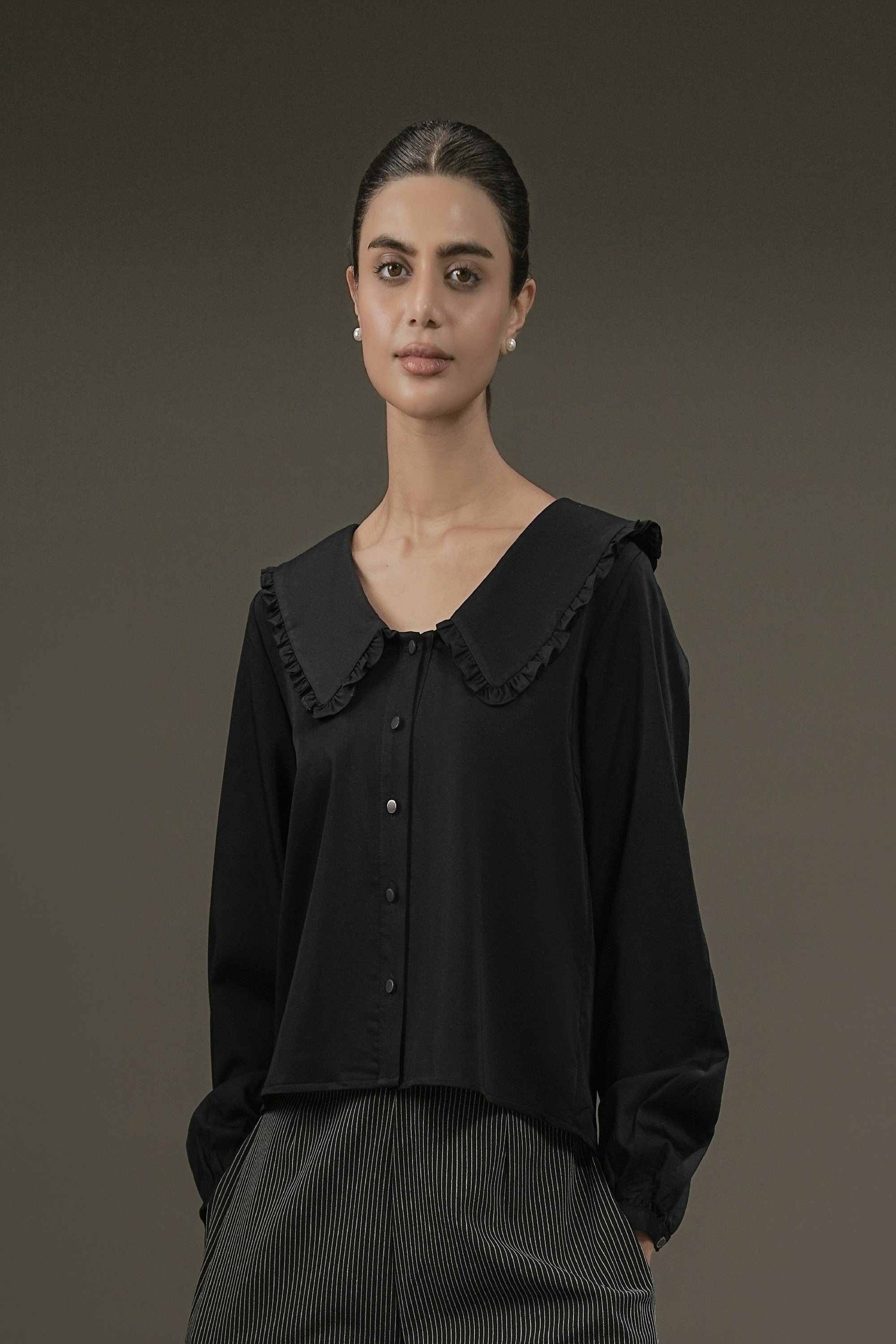 Ruffle Collar Top